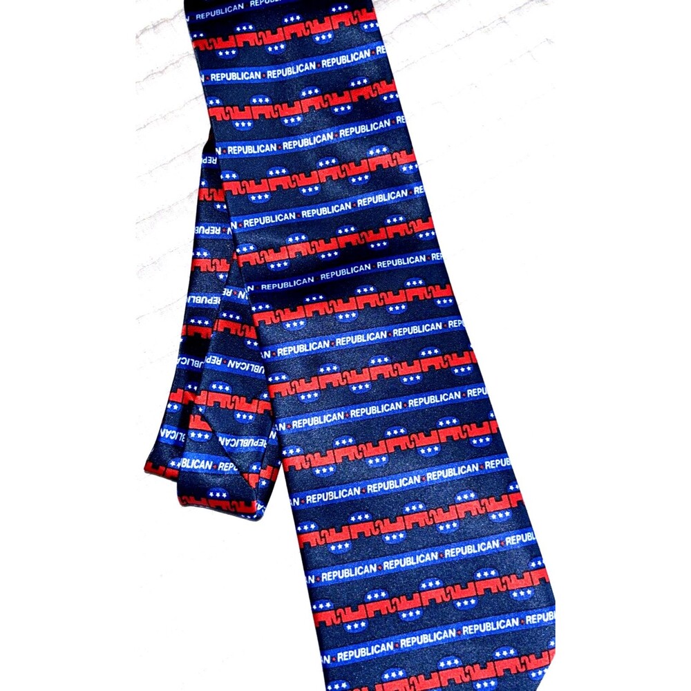 Vintage 2004 Ralph Marlin Republican Stripe Silk Tie Republican Convention GOP